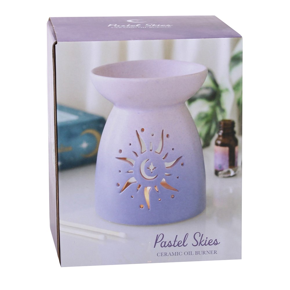 Pastel Purple Celestial Sun Ceramic Oil Burner3