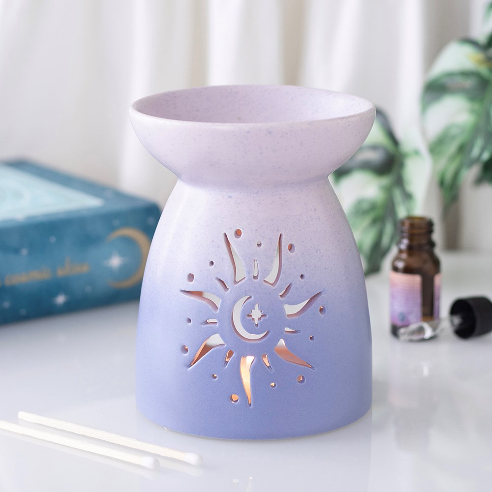 Pastel Purple Celestial Sun Ceramic Oil Burner4