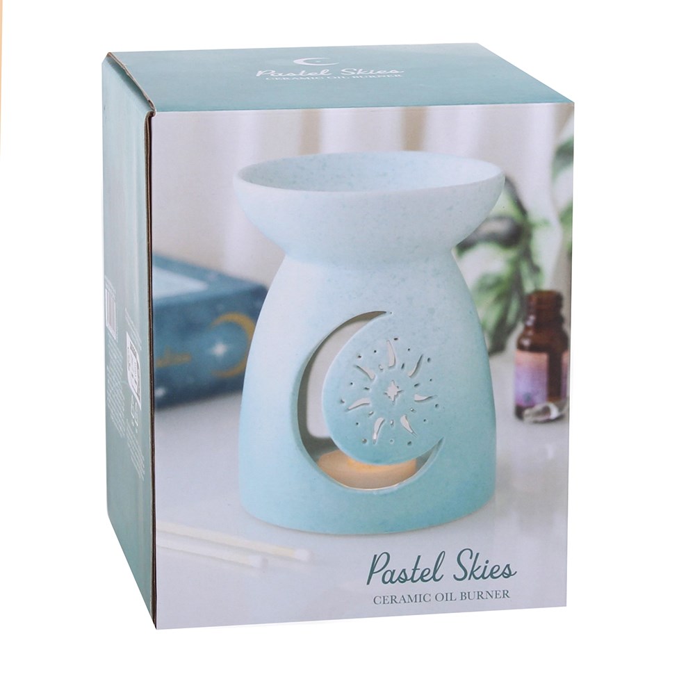 Pastel Blue Moon Cut-Out Ceramic Oil Burner3