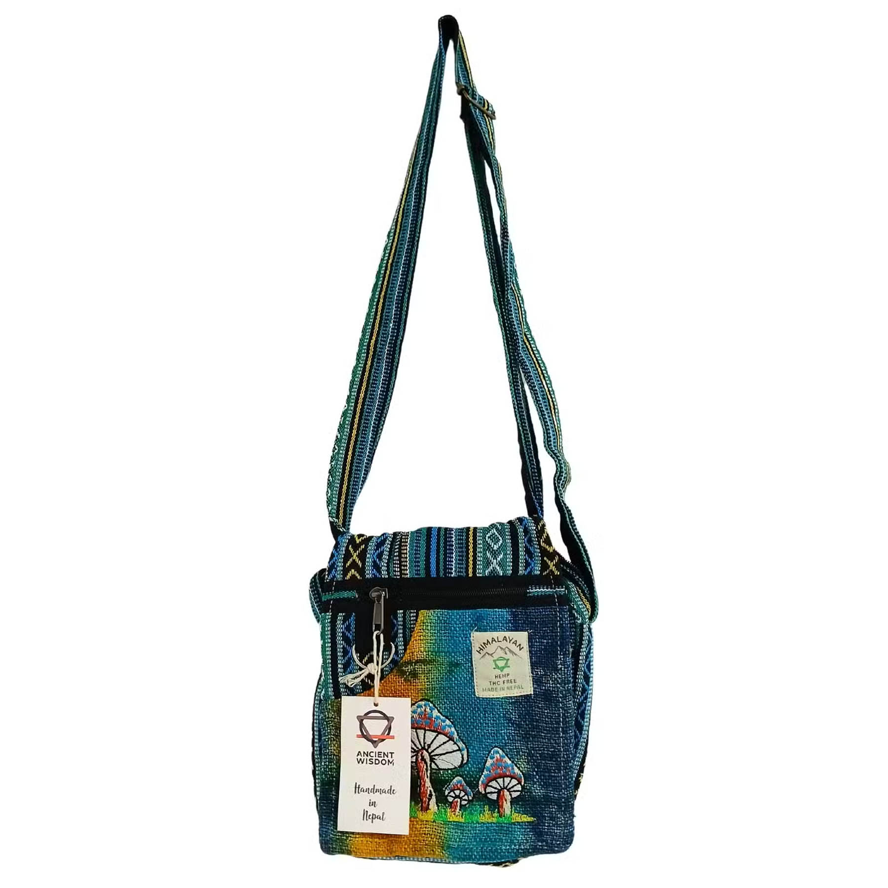 Handmade Himalayan Hemp Embroidered Mushroom Bag1