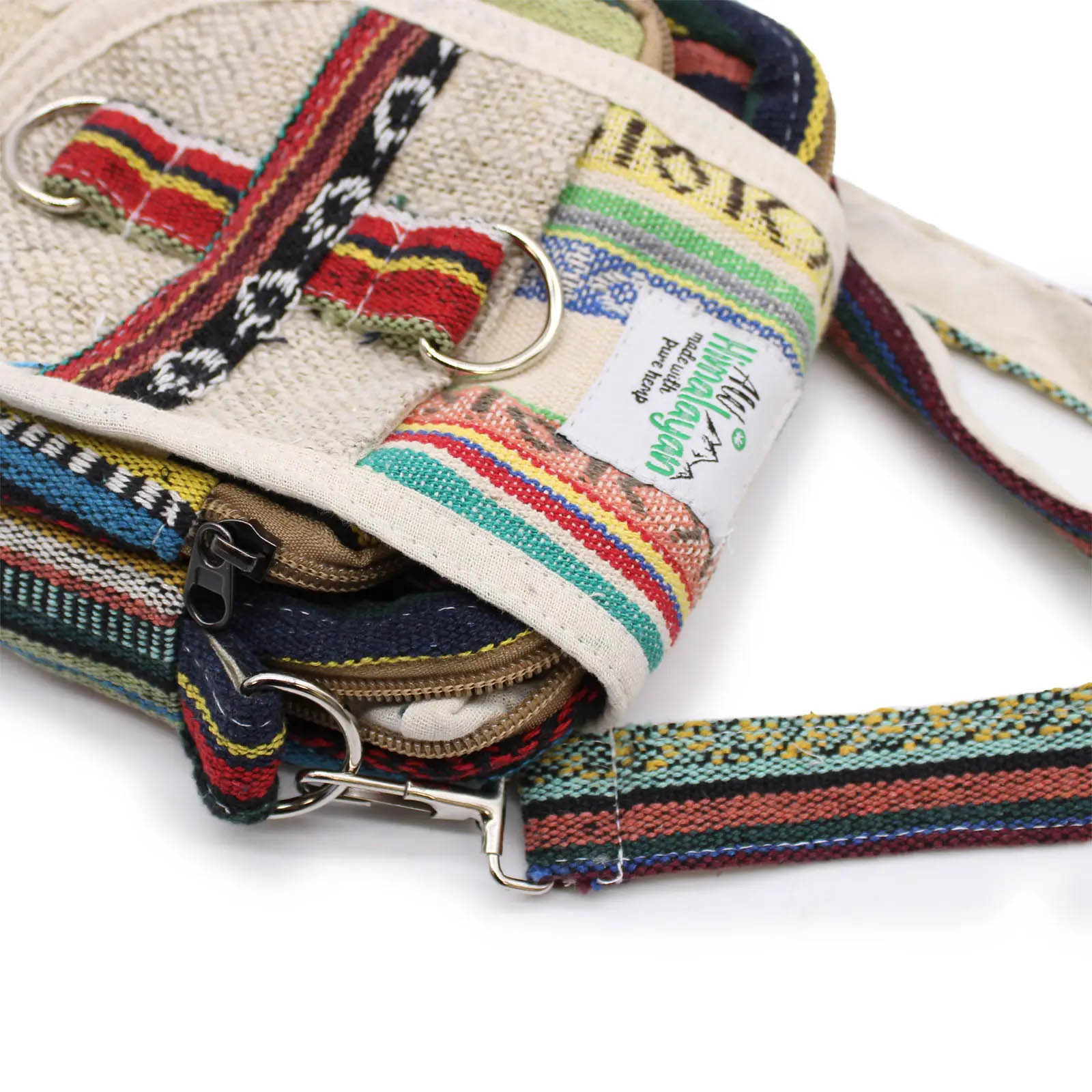 Handmade Natural Hemp & Jhari Crossbody Travel Bag2