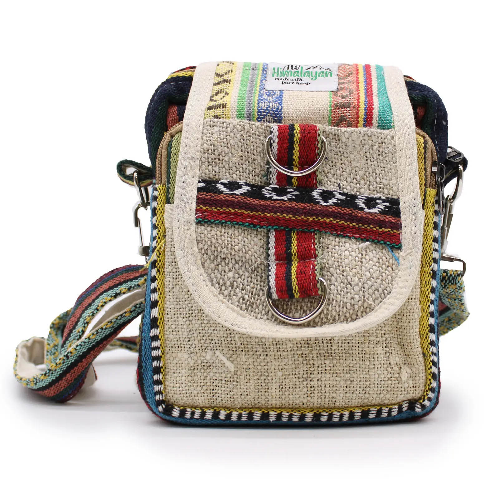 Handmade Natural Hemp & Jhari Crossbody Travel Bag3