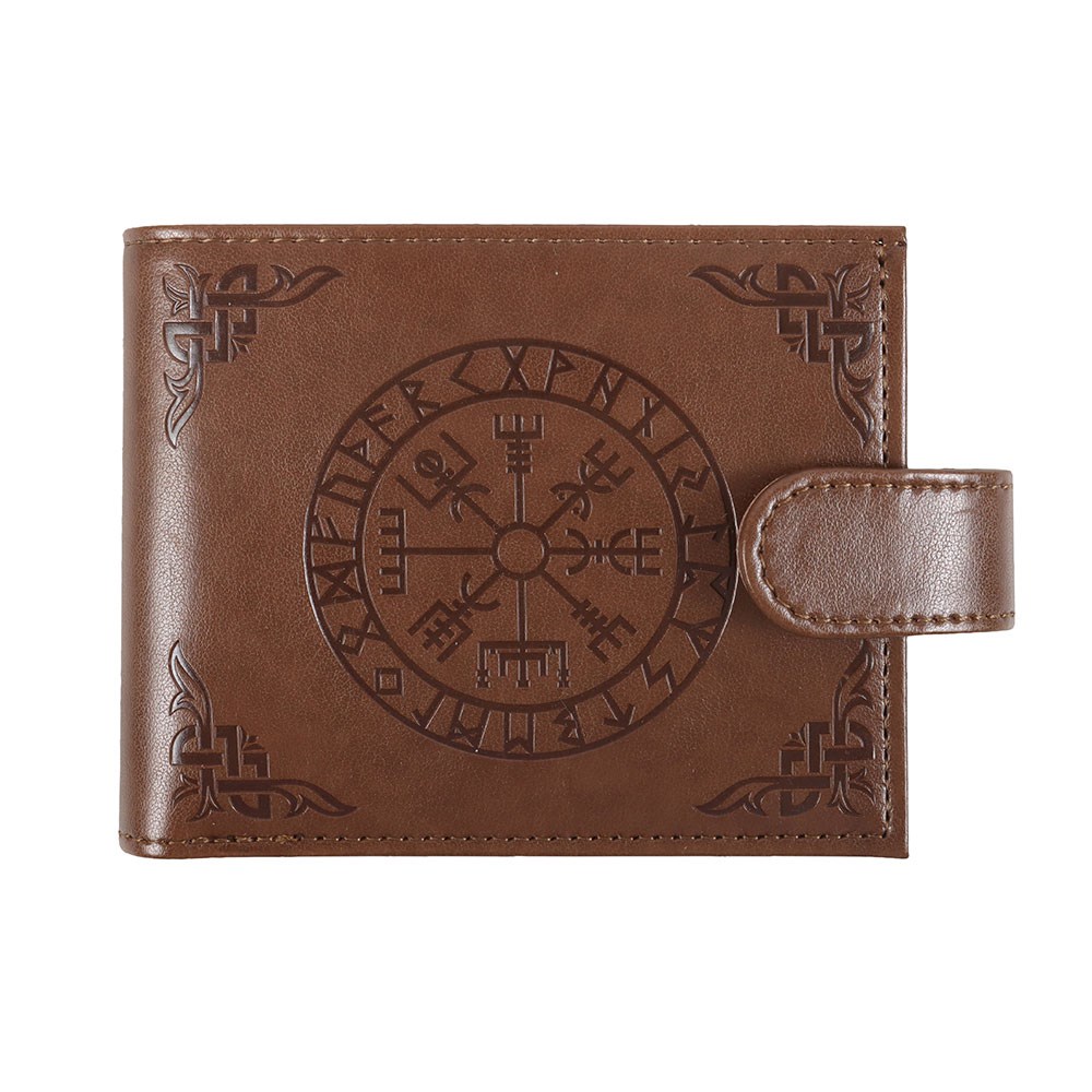 Viking Compass Embossed Faux Leather Wallet