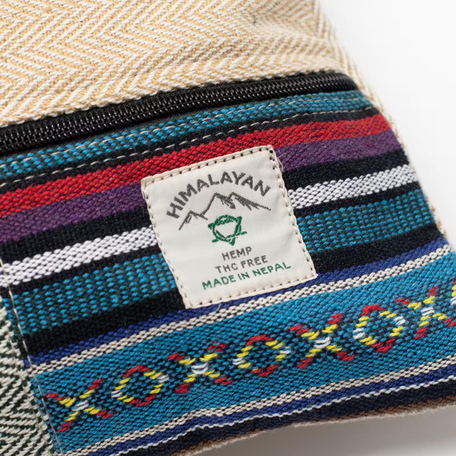 Handmade Patchwork Kathmandu Hemp Tote Bag - Dhaka Design3
