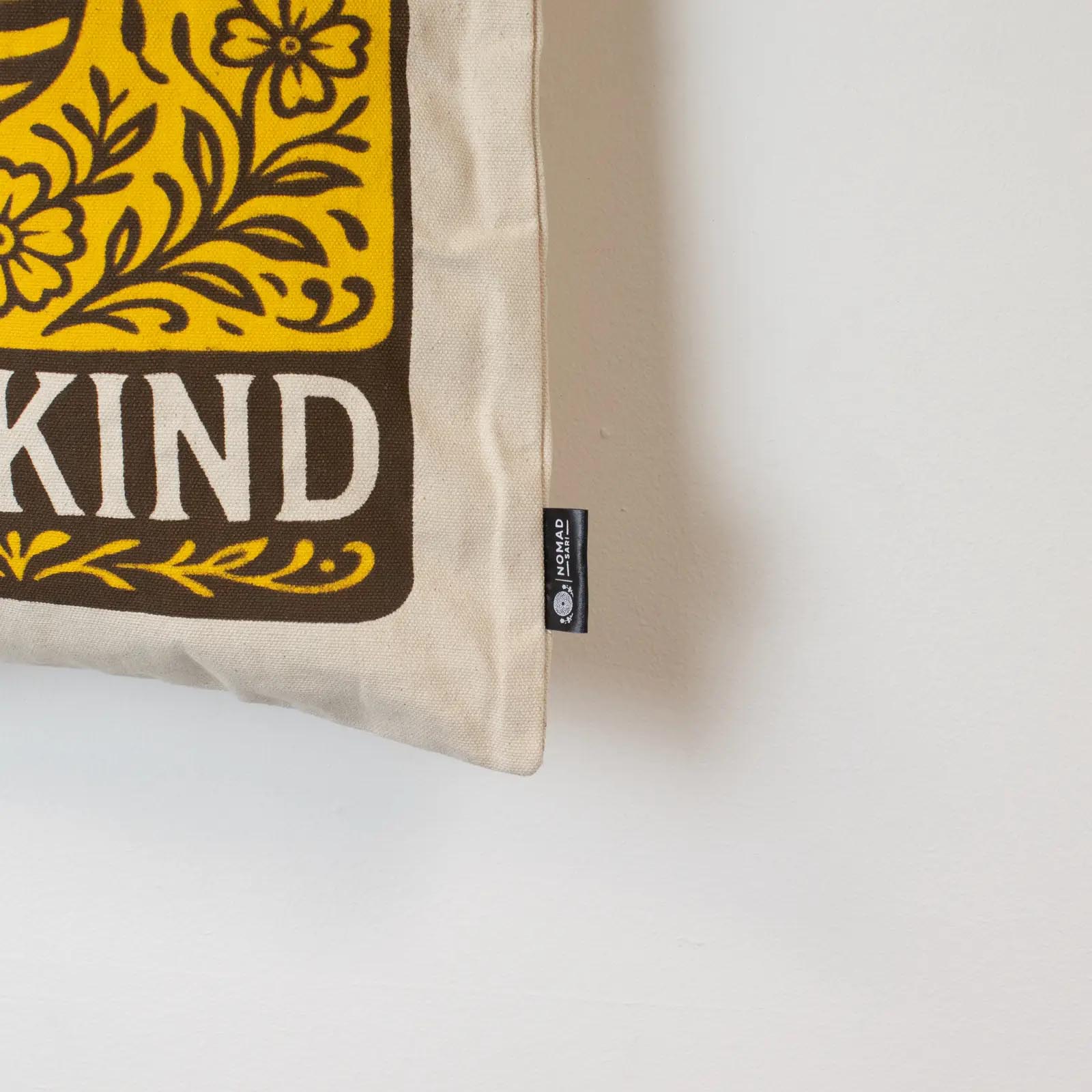 Nomad Sari 'Bee Kind' Natural Cotton Tote Bag6