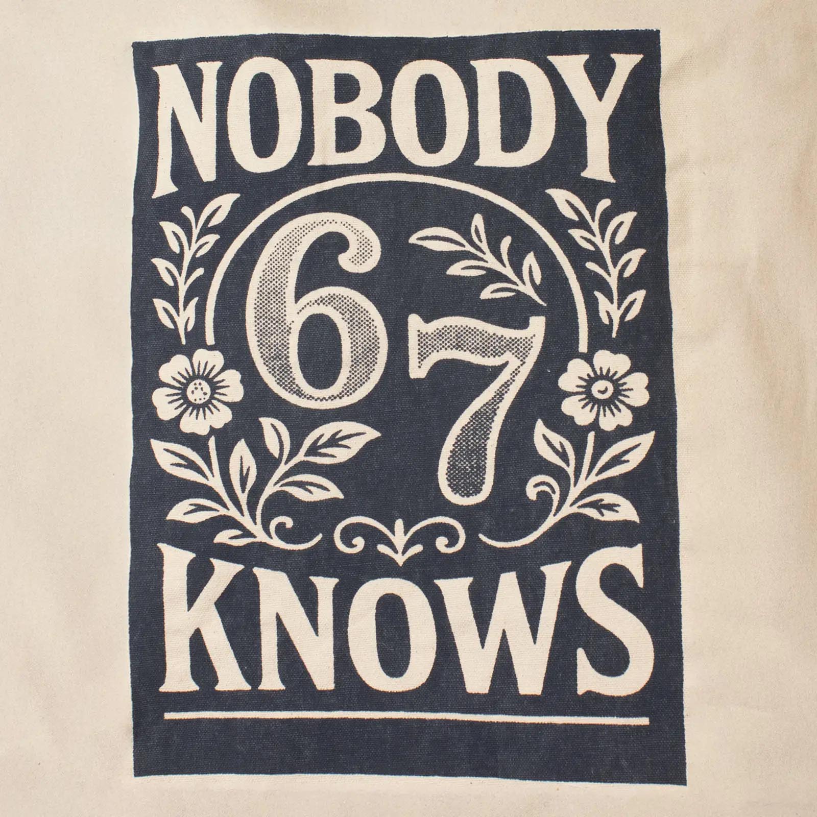Nomad Sari 'Nobody Knows 67' Natural Cotton Tote Bag3