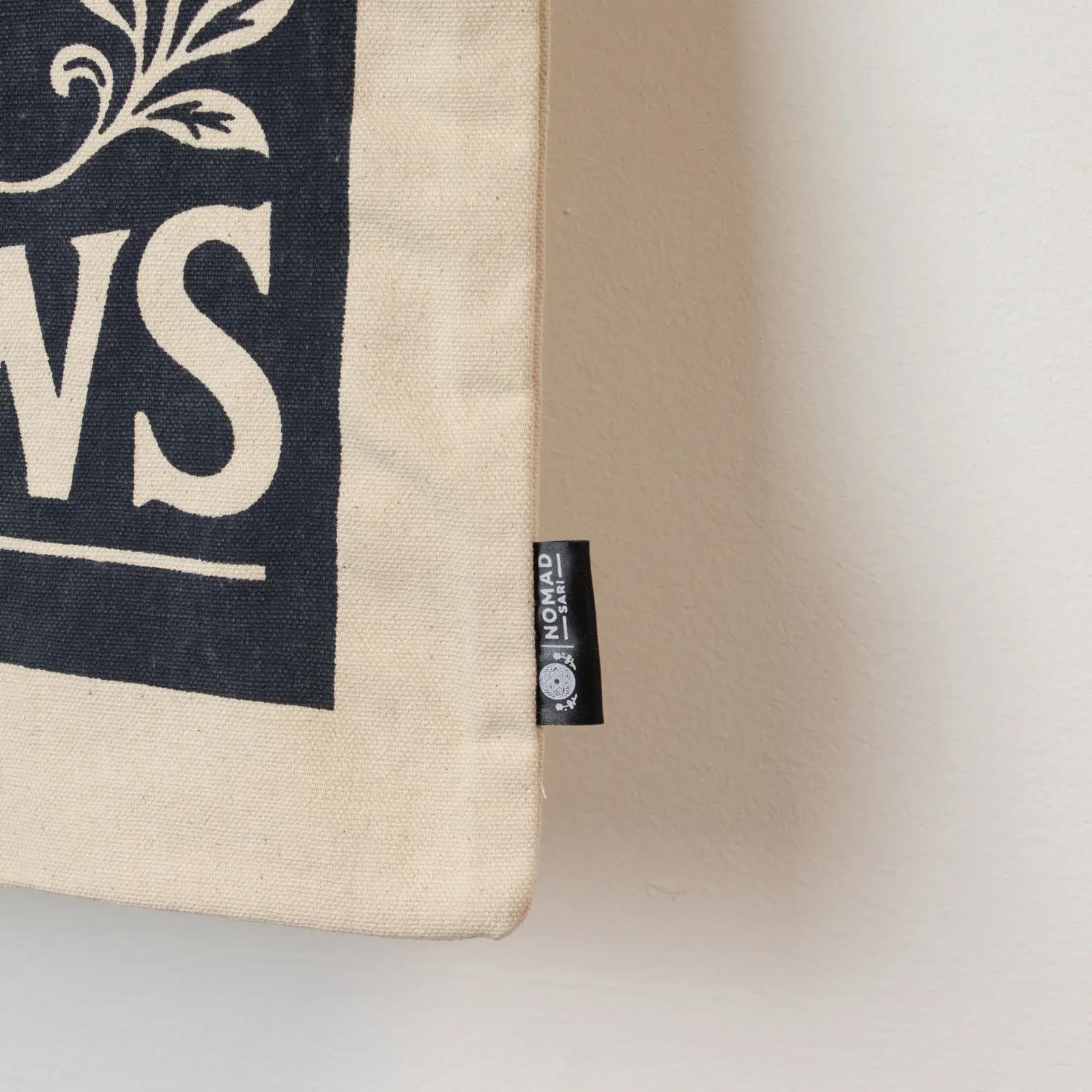 Nomad Sari 'Nobody Knows 67' Natural Cotton Tote Bag5