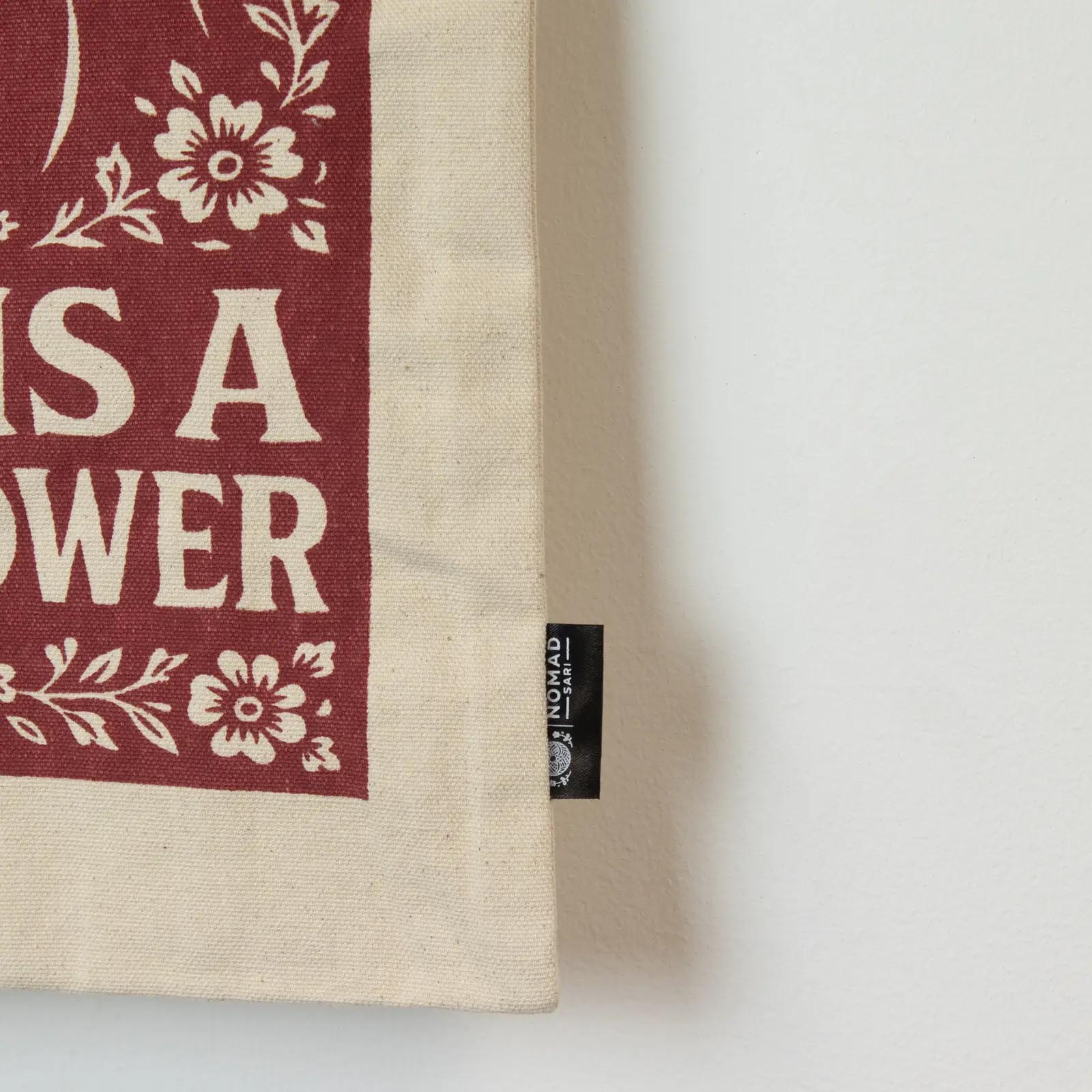 Nomad Sari 'Love is a Super Power' Natural Cotton Tote Bag4
