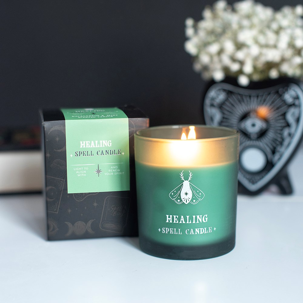 Moth Motif Healing Spell Candle - Eucalyptus & Mint4