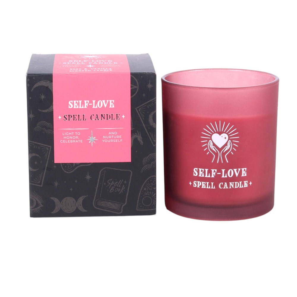 Heart Motif Self Love Spell Candle - Rose & Vanilla