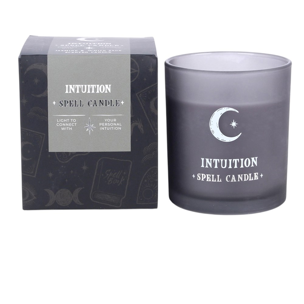 Crescent Moon Intuition Spell Candle - Jasmine & White Sage