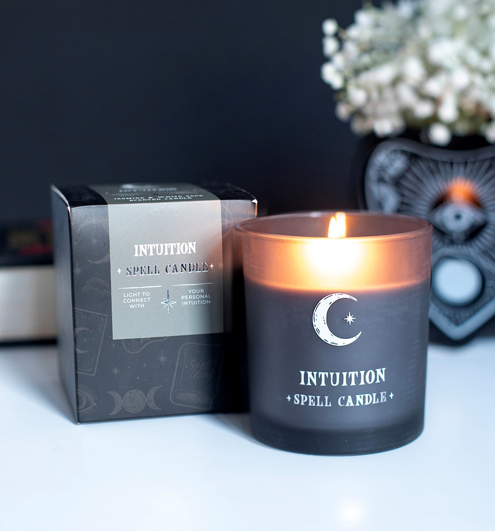 Crescent Moon Intuition Spell Candle - Jasmine & White Sage4