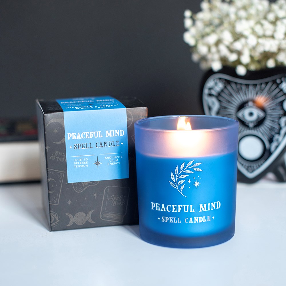 Botanical Motif Peaceful Mind Spell Candle - Chamomile & Vanilla4
