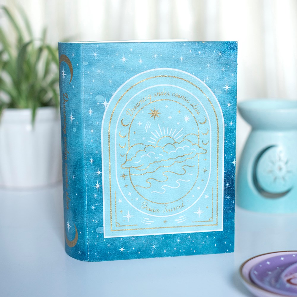 Blue Celestial Faux Book Storage Box