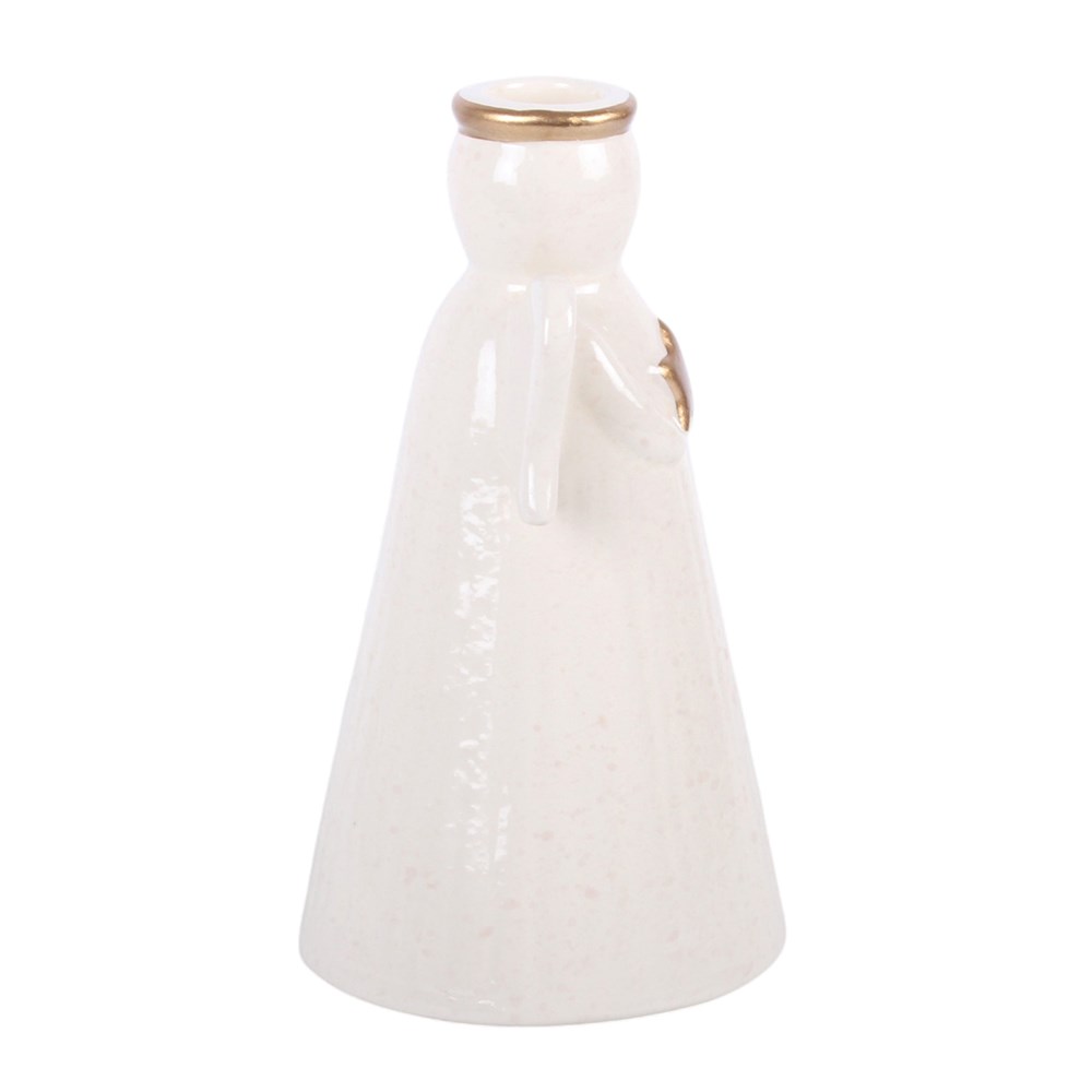 Off-White Gold Star Angel Taper Candle Holder2