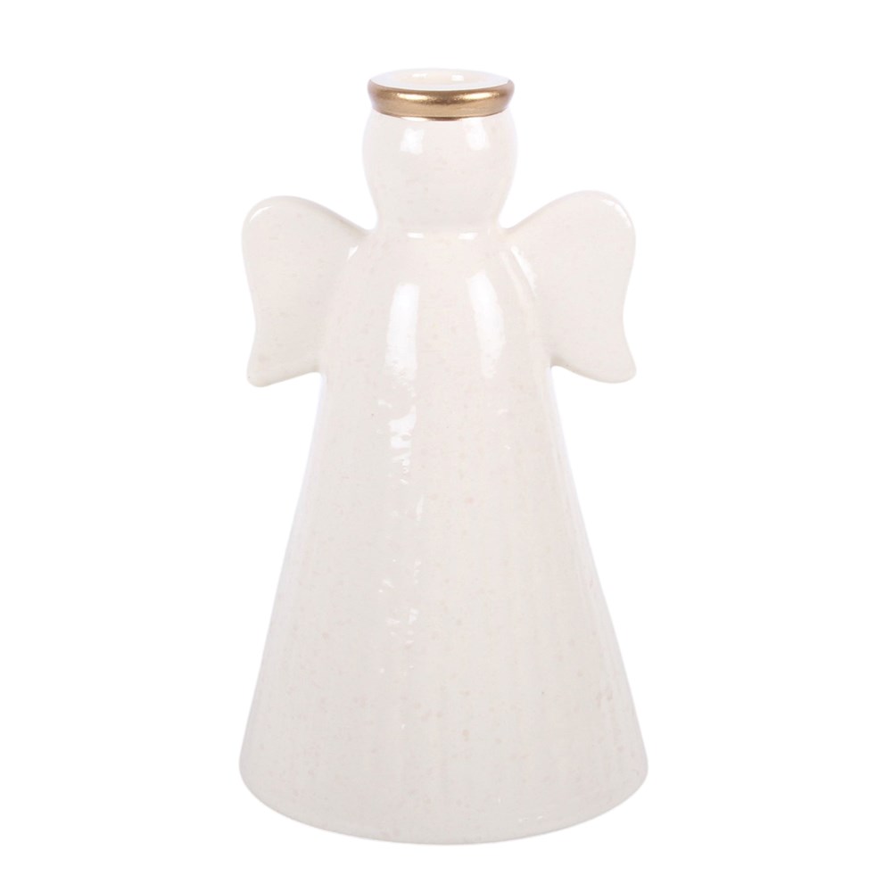 Off-White Gold Star Angel Taper Candle Holder3