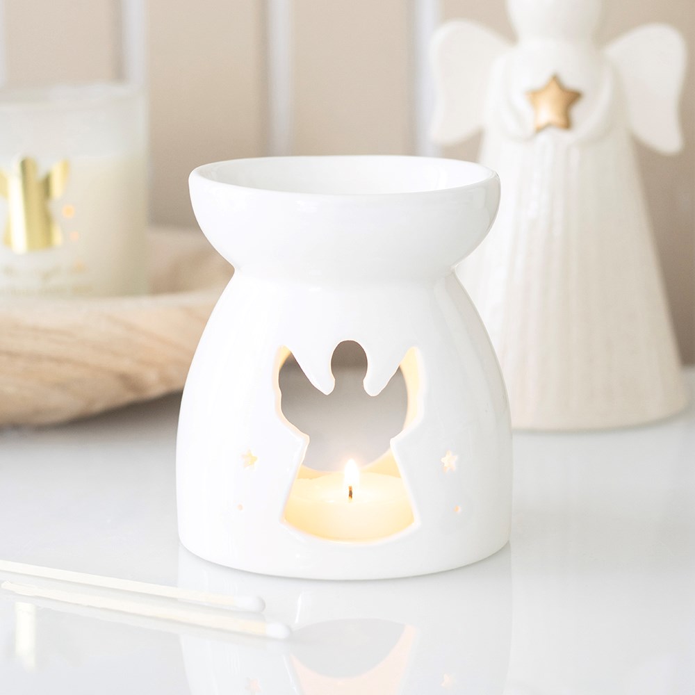 Angel Cut Out Ceramic Oil Burner & Wax Warmer