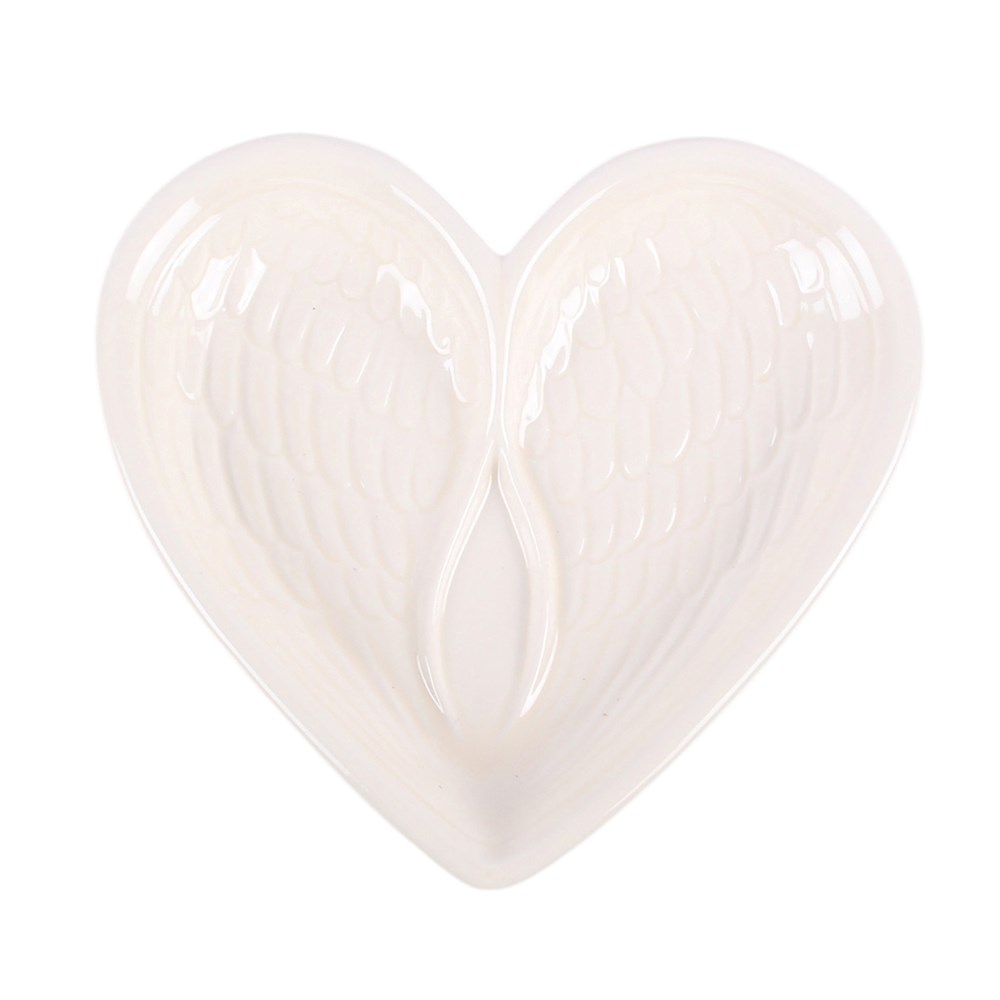 Off-White Heart Wings Ceramic Trinket Dish1