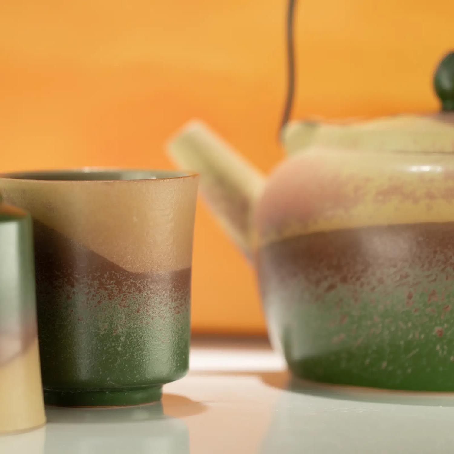 Japanese Kyusu Style Ceramic Tea Set with 4 Cups5