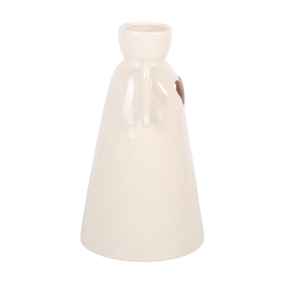 Off-White Ceramic Angel with Gold Heart Vase2
