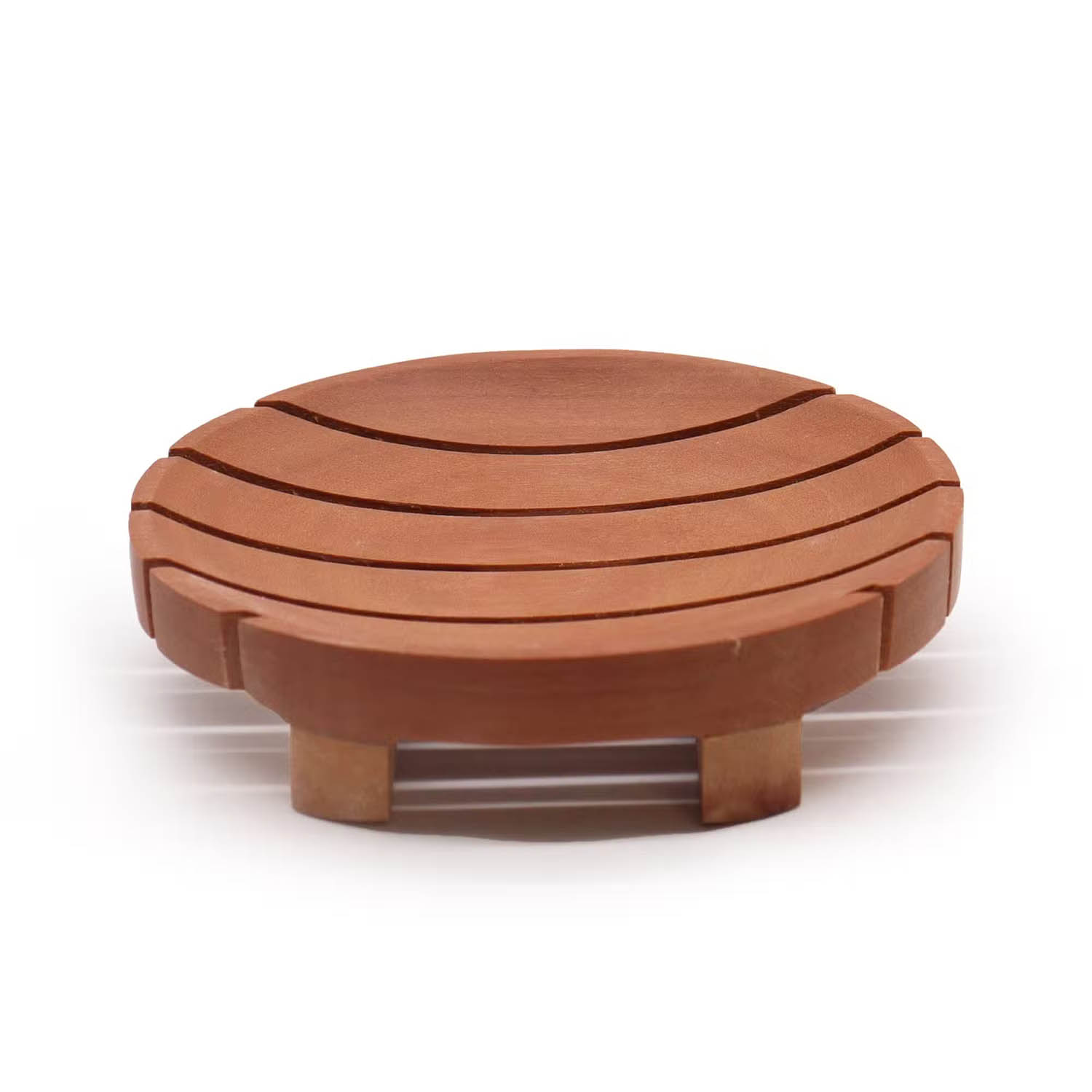 Classic Naseberry Wood Soap Dish - Round