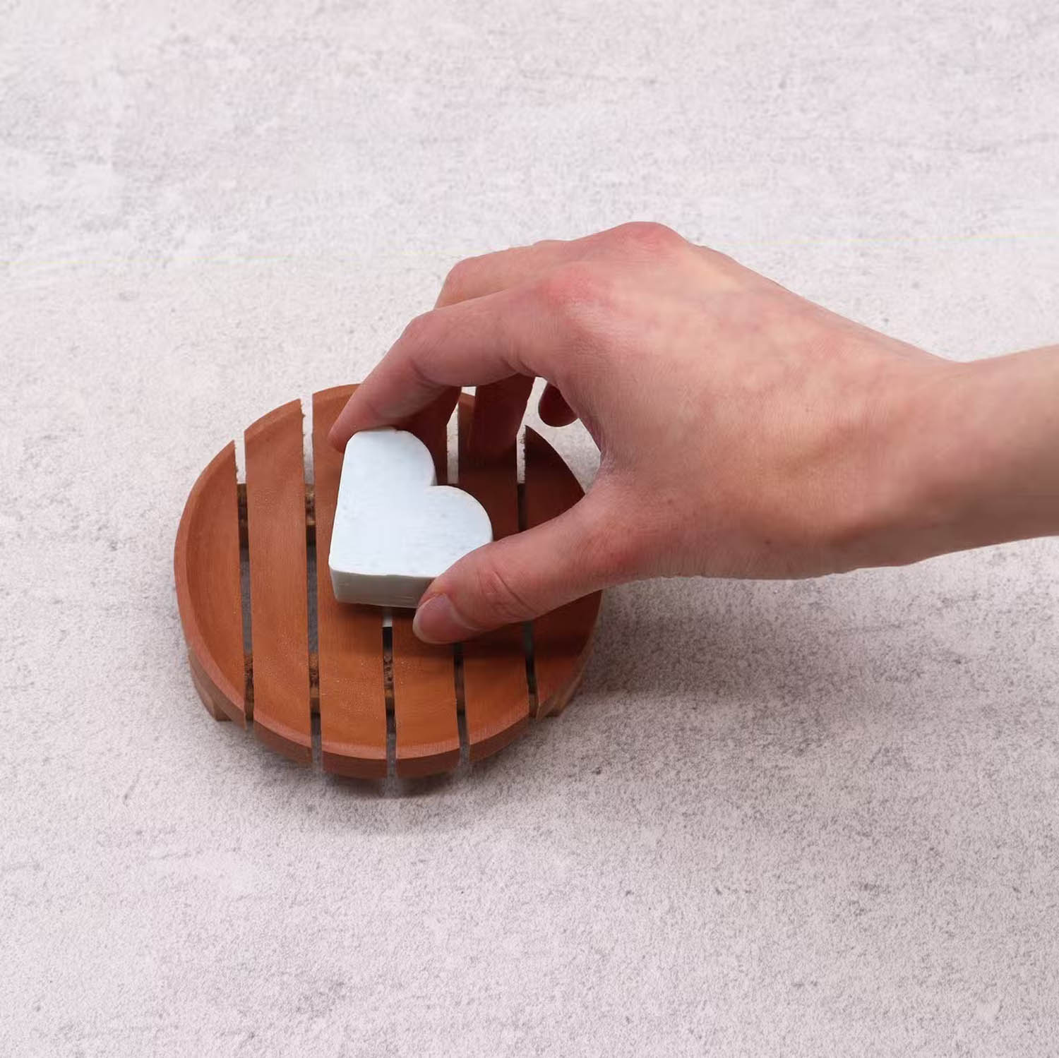 Classic Naseberry Wood Soap Dish - Round2