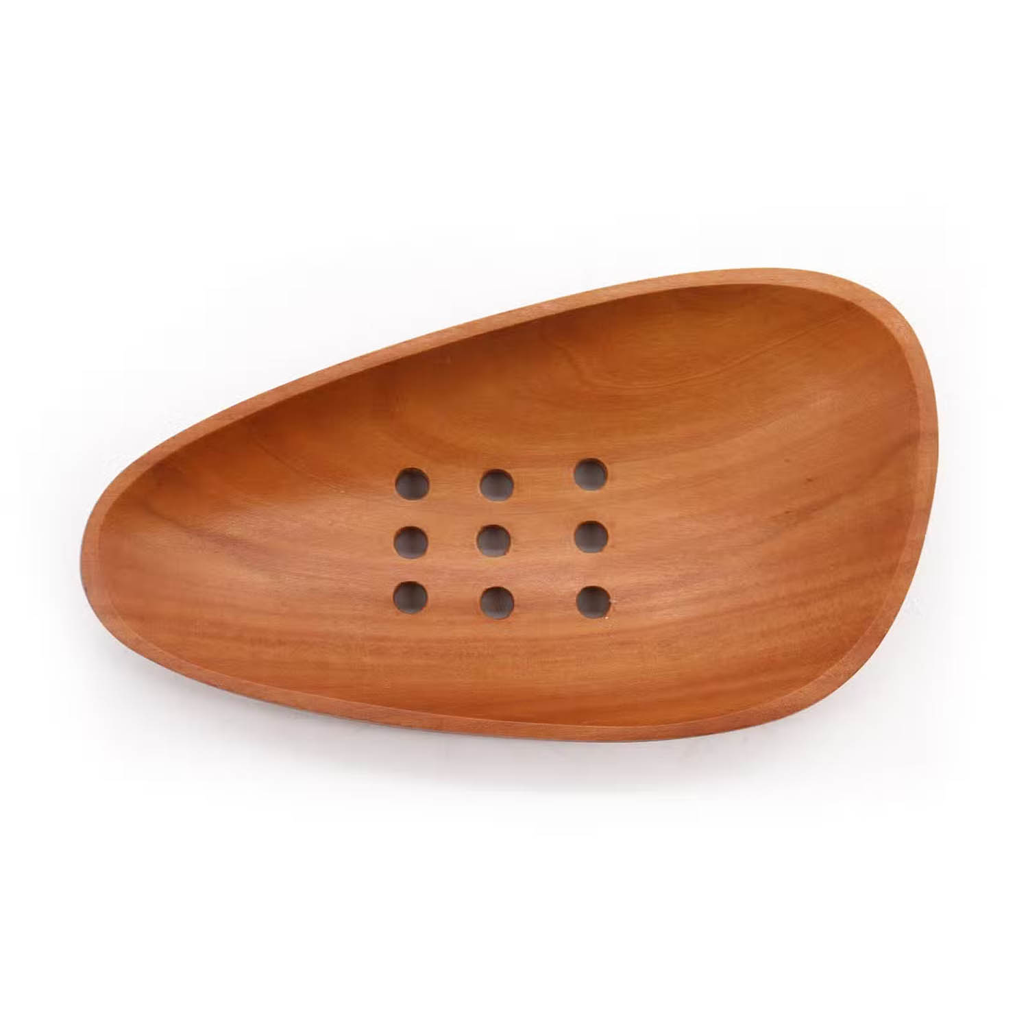 Classic Naseberry Wood Soap Dish - Teardrop1