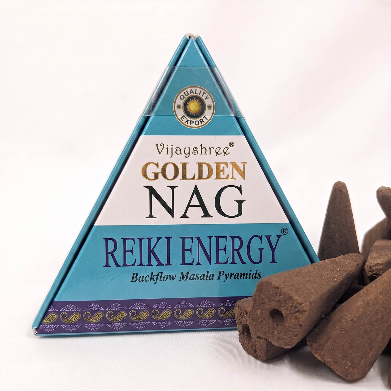 Vijayshree Golden Nag Reiki Energy Jumbo Backflow Cones (42g)