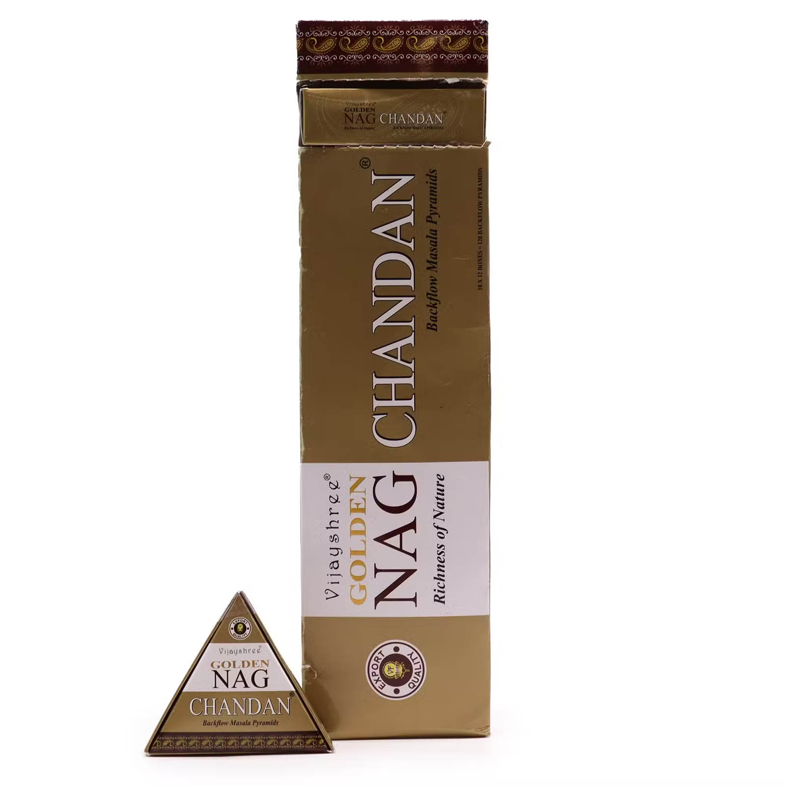 Vijayshree Golden Nag Chandan Jumbo Backflow Cones (42g)1