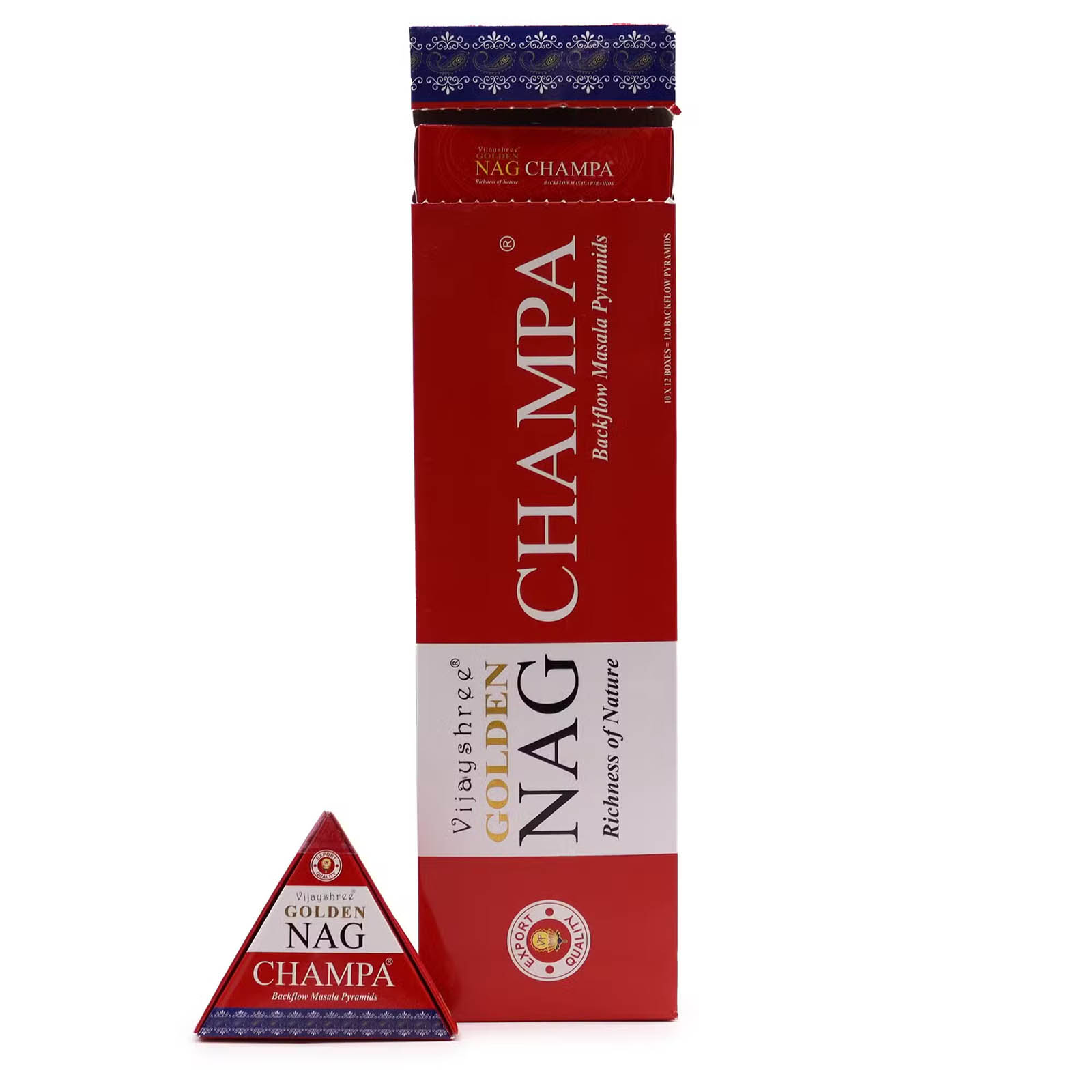 Vijayshree Golden Nag Champa Jumbo Backflow Cones (42g)1