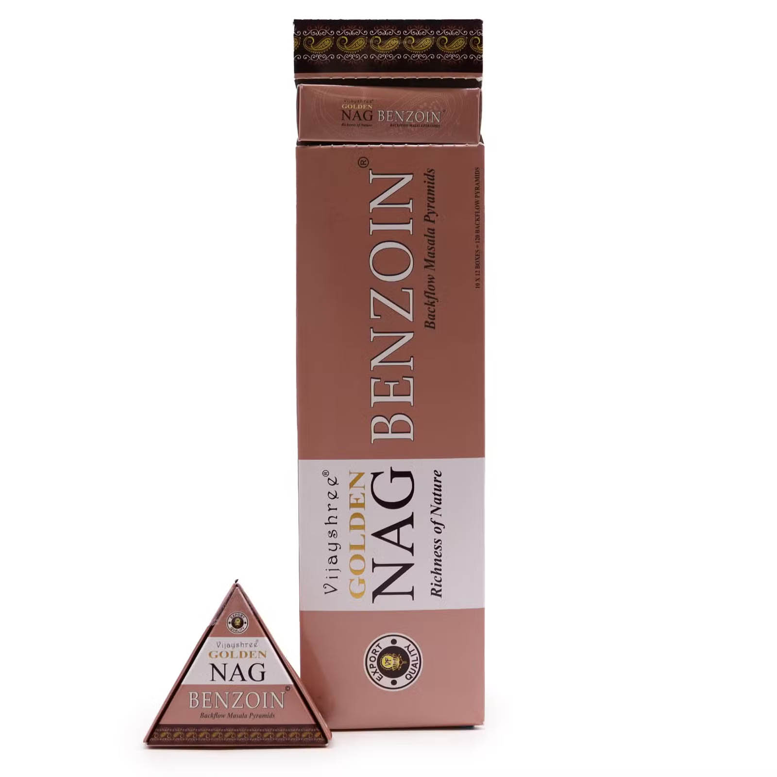 Vijayshree Golden Nag Benzoin Jumbo Backflow Cones (42g)1