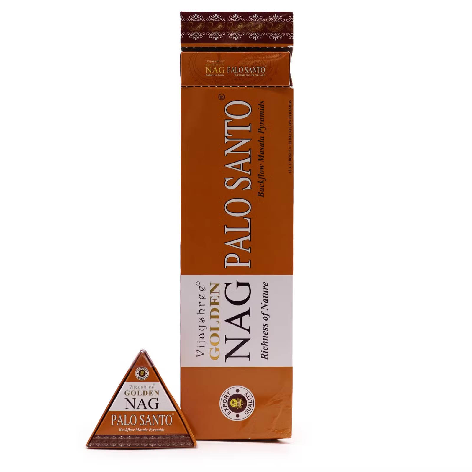 Vijayshree Golden Nag Palo Santo Jumbo Backflow Cones (42g)1