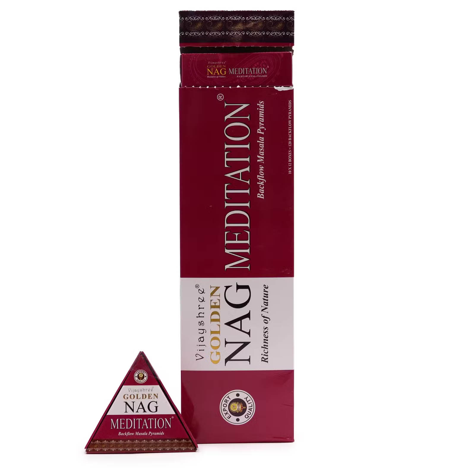 Vijayshree Golden Nag Meditation Jumbo Backflow Cones (42g)1