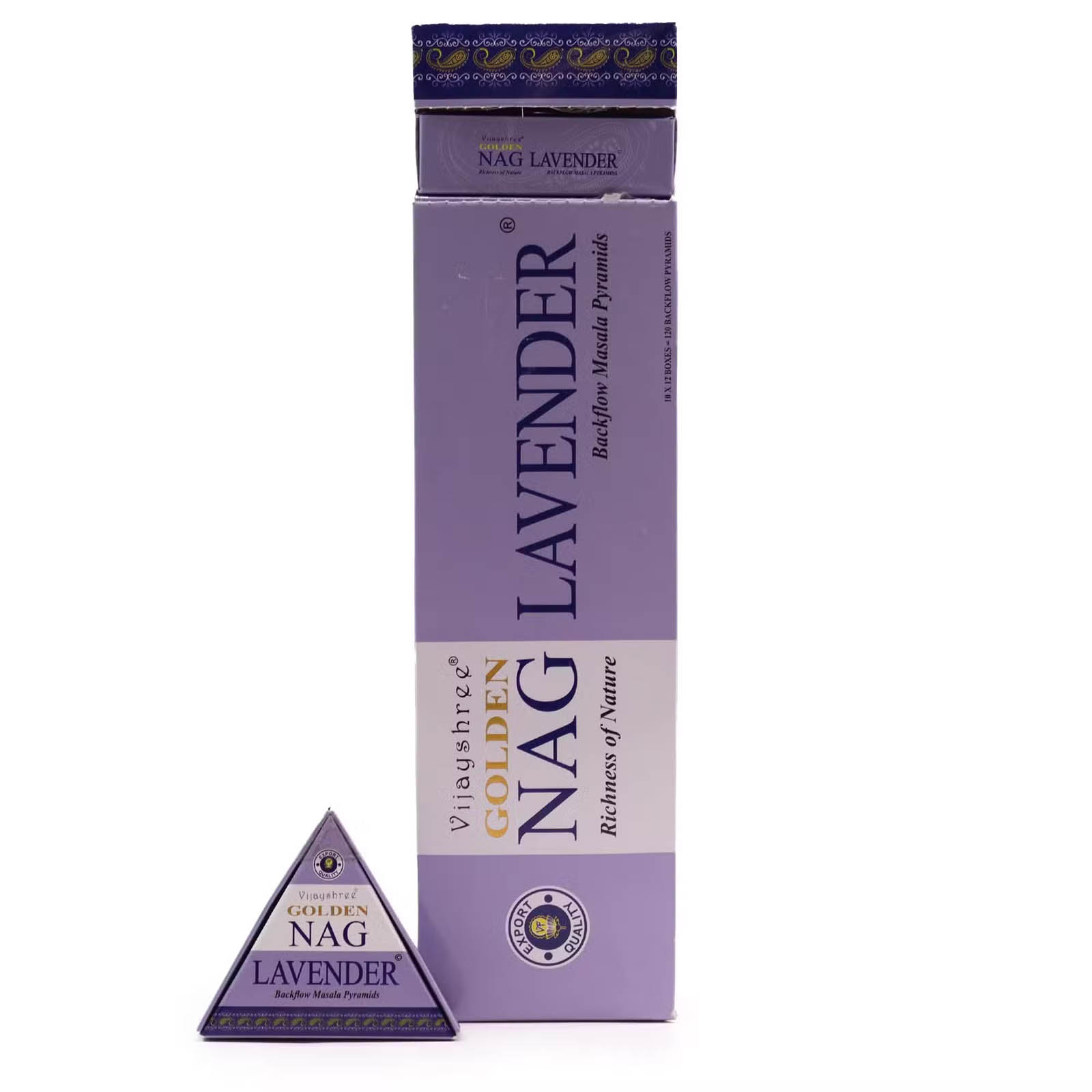 Vijayshree Golden Nag Lavender Jumbo Backflow Cones (42g)1