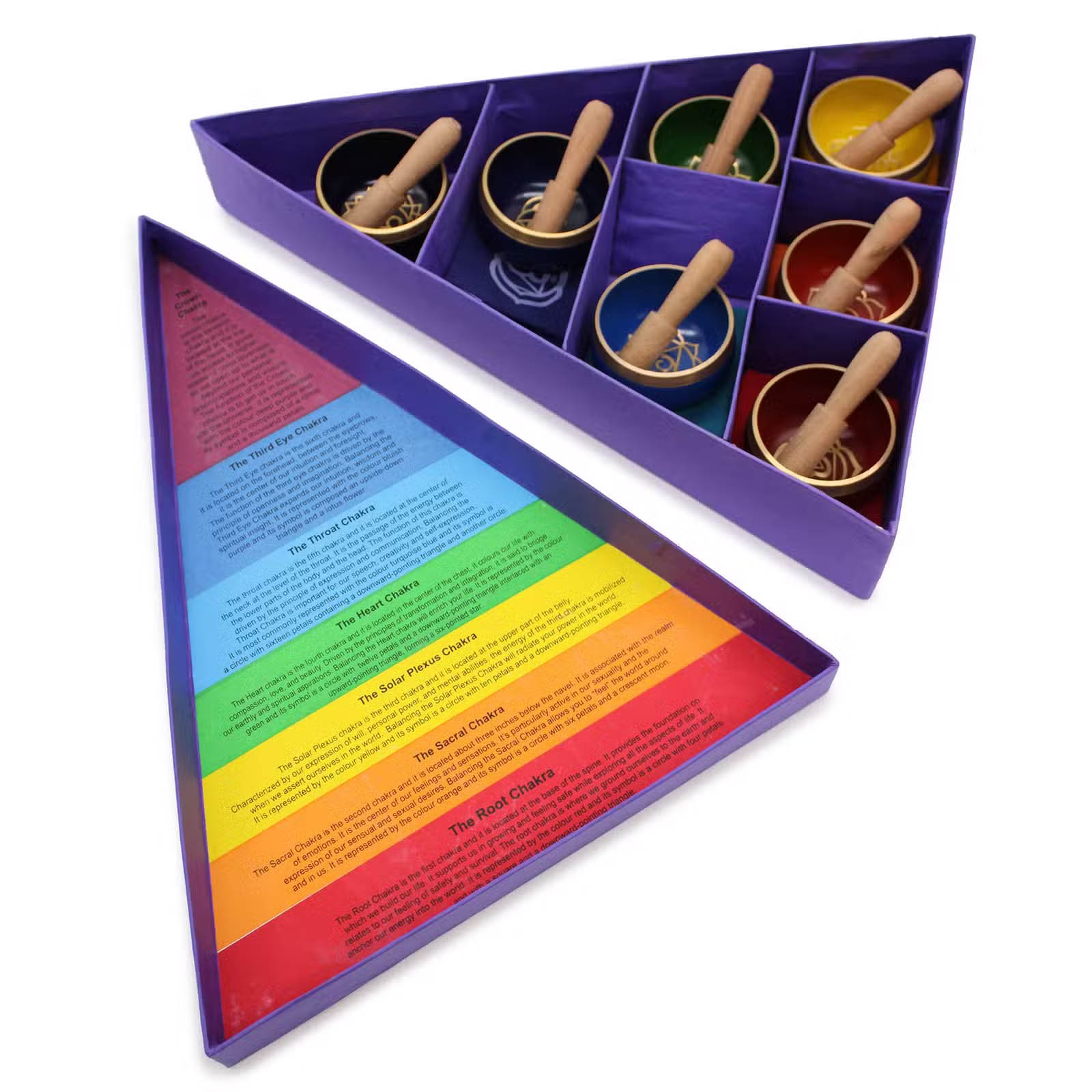 Chakra Healing Pyramid Singing Bowl Gift Set (7 Bowls)2