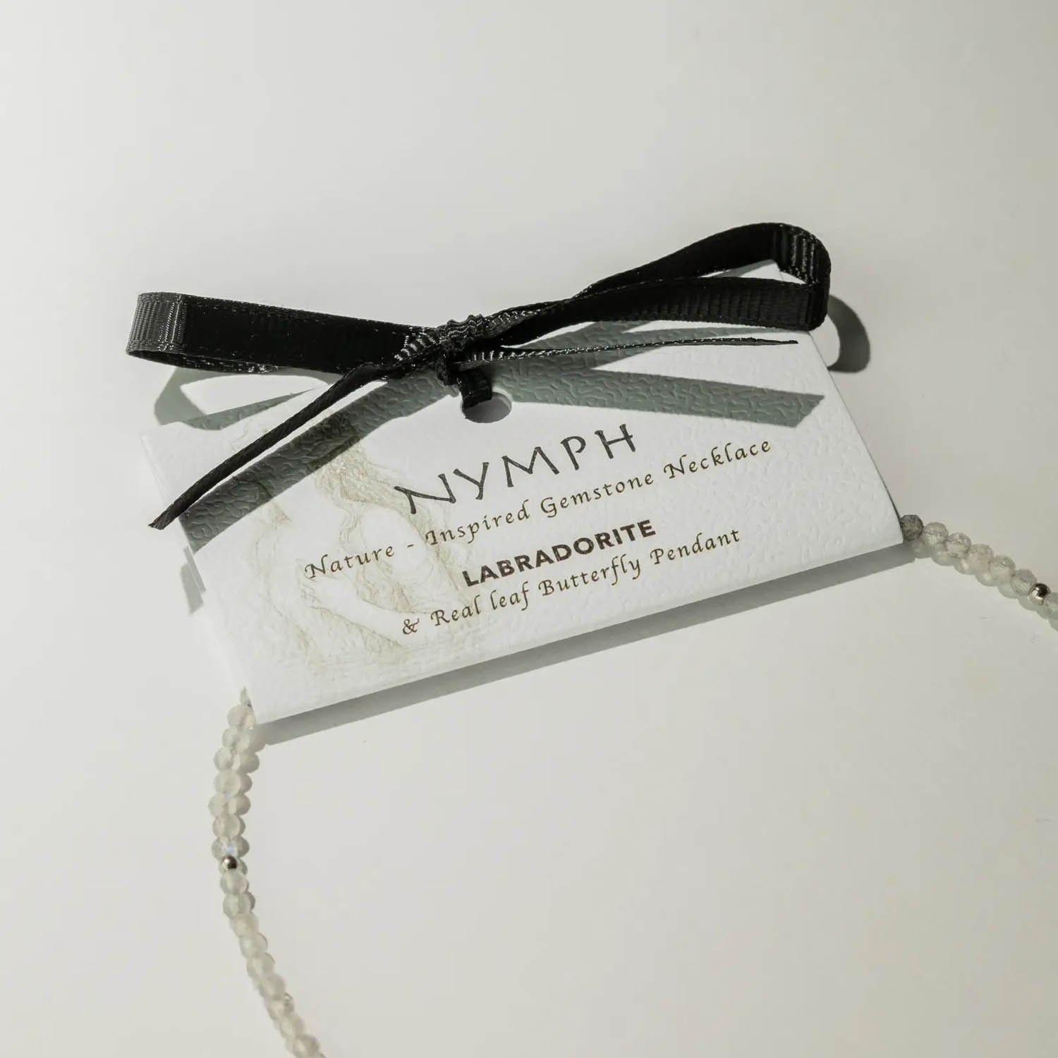 Nymph Labradorite Gemstone Necklace with Real Leaf Butterfly5