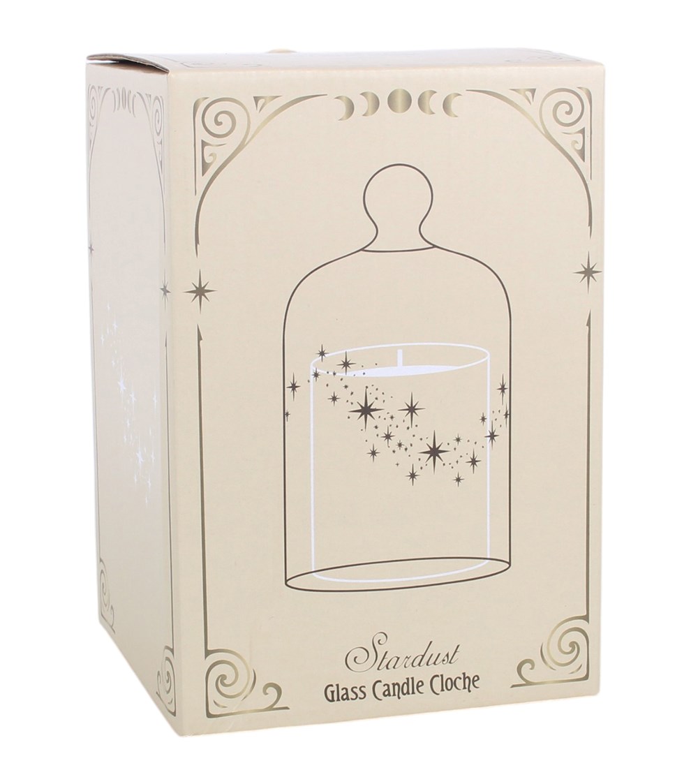 Stardust Clear Glass Candle Cloche with Gold Stars3