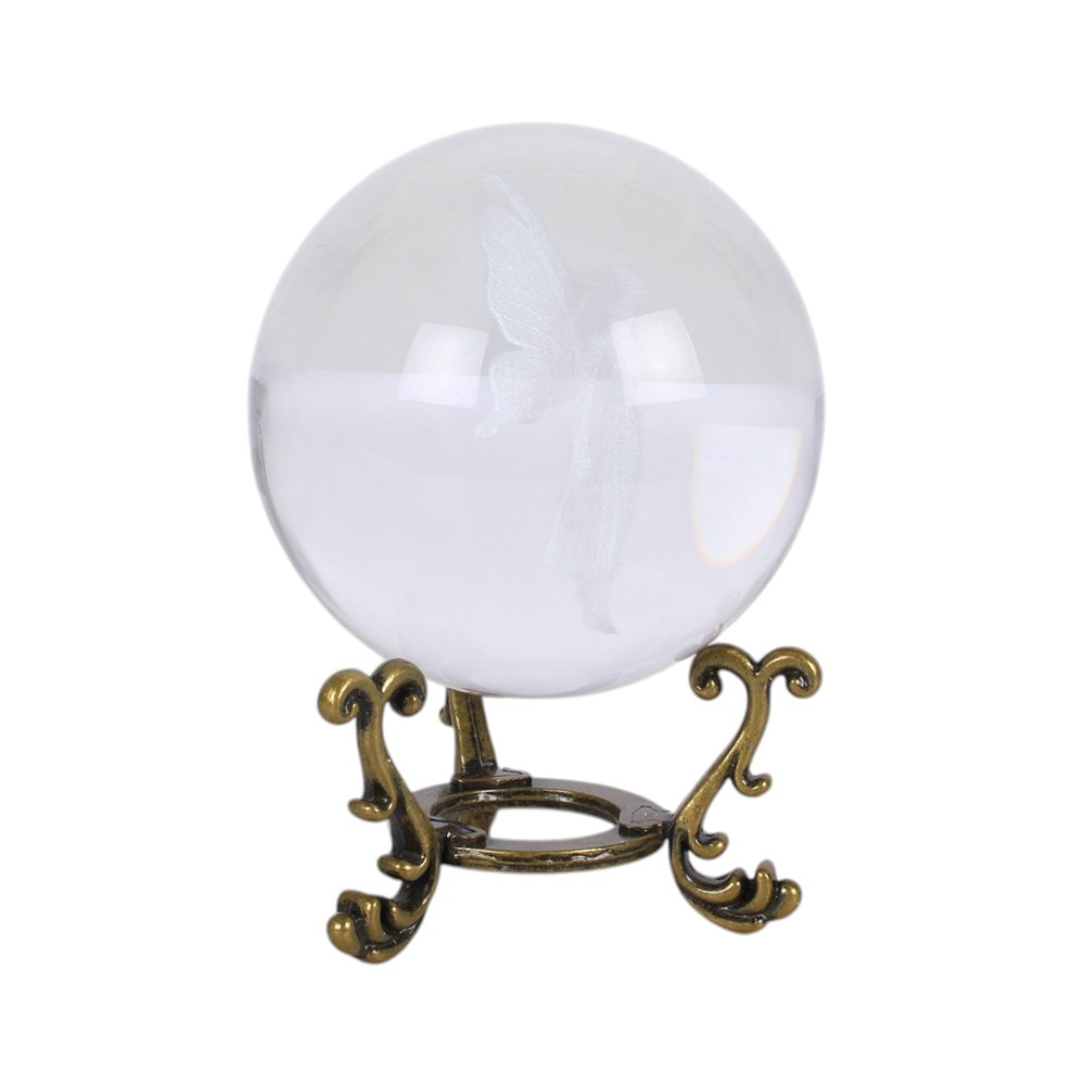 Stardust Fairy Laser Engraved Glass Crystal Ball & Stand1