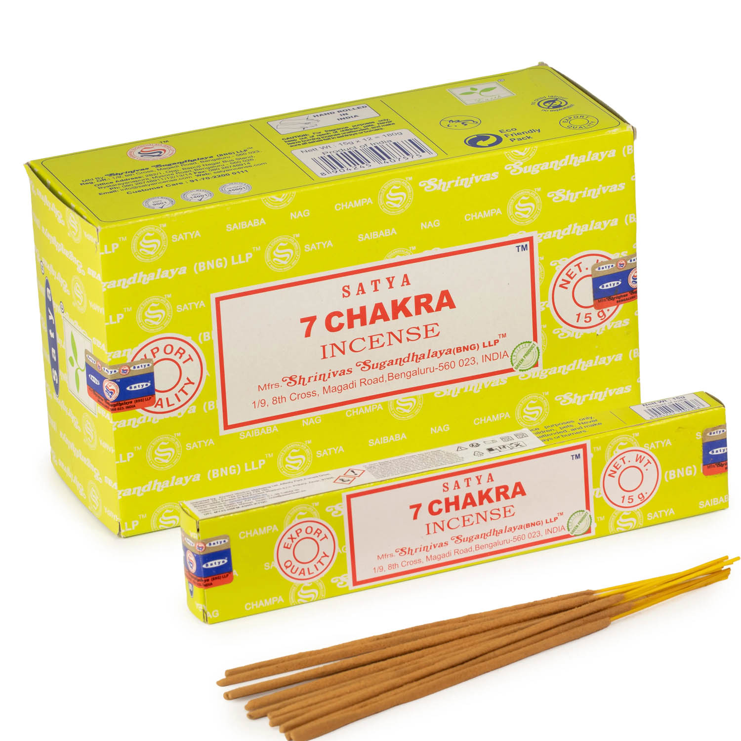 Satya 7 Chakra Incense Sticks - 15g Hand-Rolled1