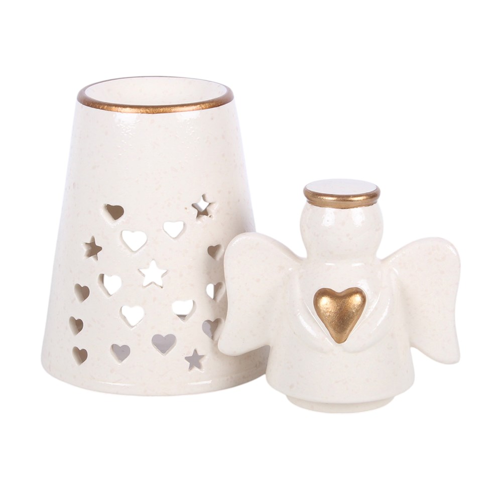 White Ceramic Angel Shaped Fragrance Oil Burner1
