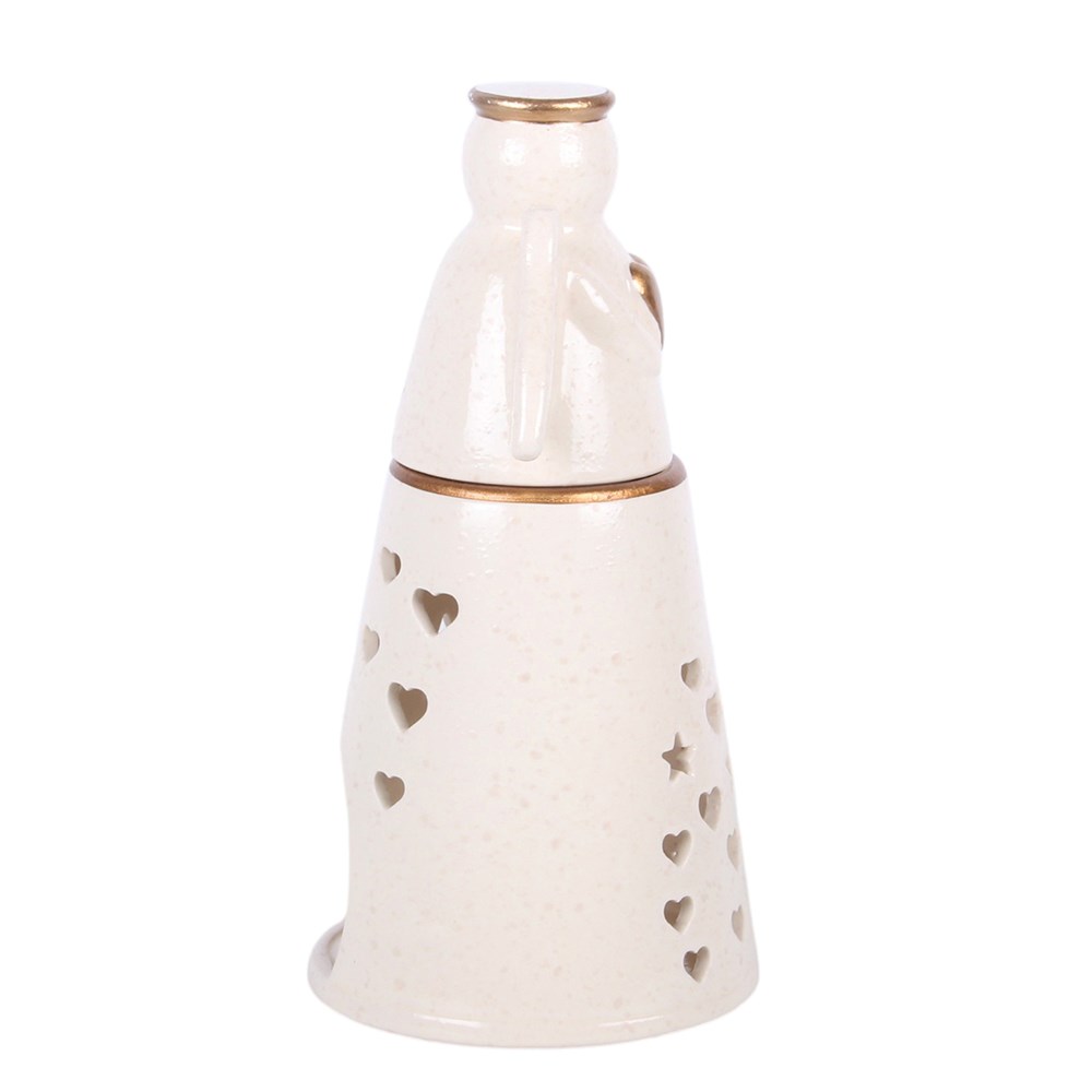 White Ceramic Angel Shaped Fragrance Oil Burner2