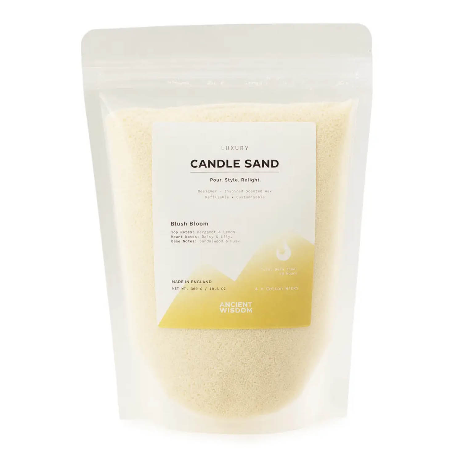 Blush Bloom Scented Candle Sand - Warm Honey Colour (300g)