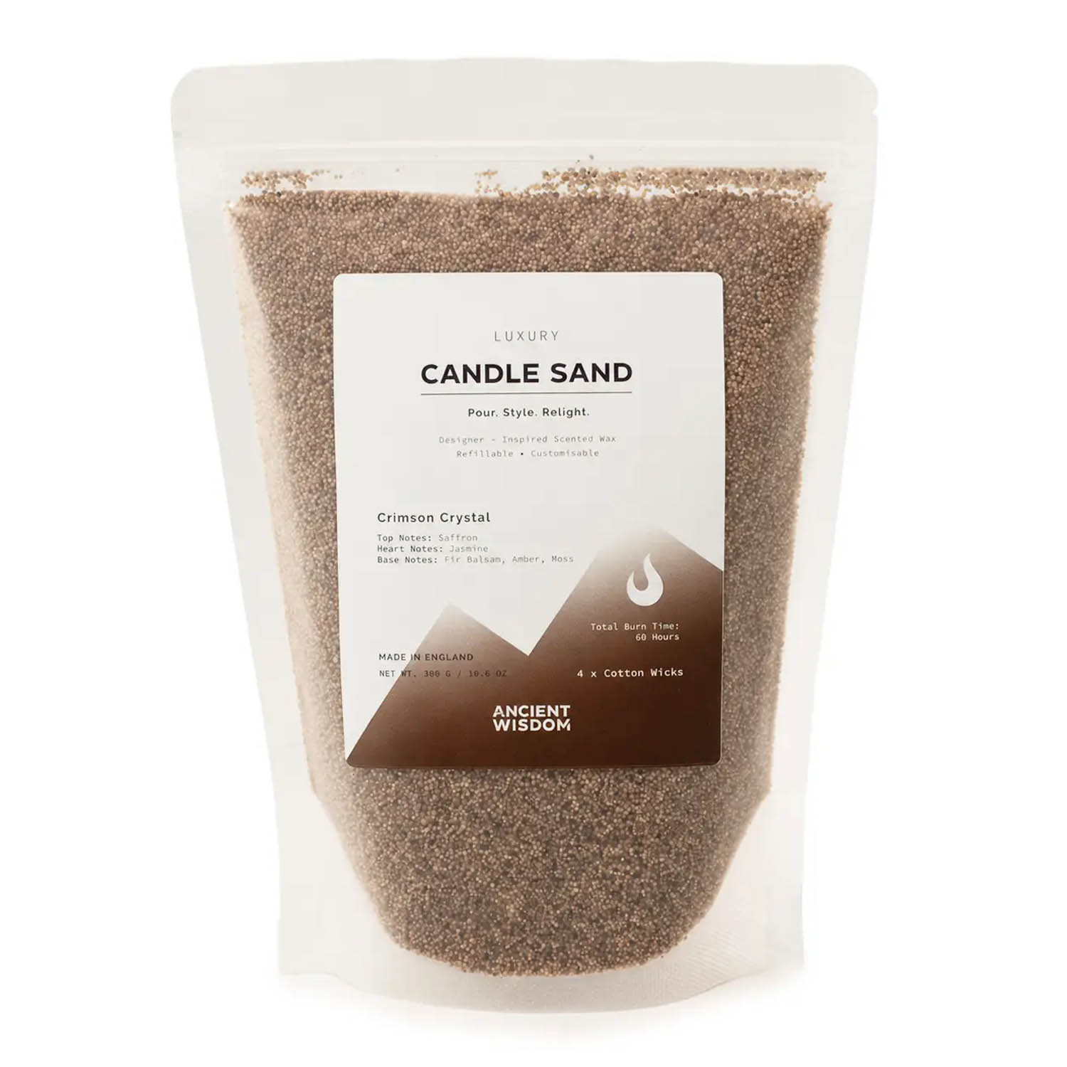 Crimson Crystal Scented Candle Sand - Mocha Brown Colour (300g)
