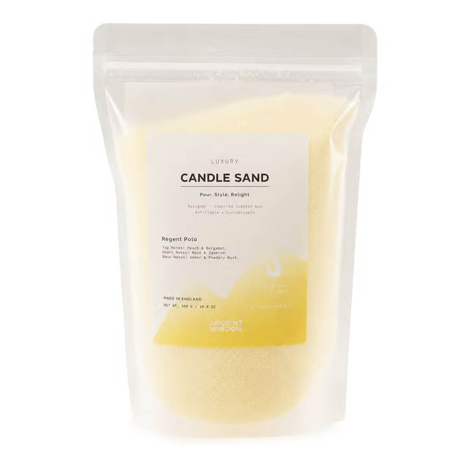 Regent Polo Scented Candle Sand - Cream Colour (300g)