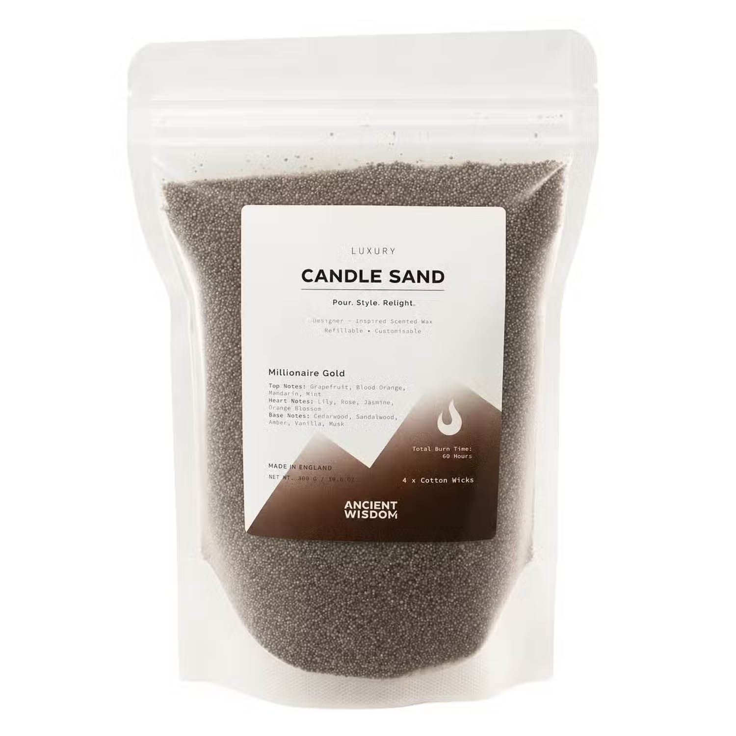 Millionaire Gold Scented Candle Sand - Chocolate Brown Colour (300g)