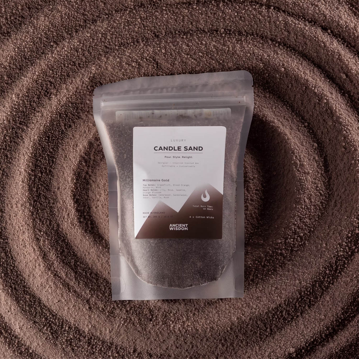 Millionaire Gold Scented Candle Sand - Chocolate Brown Colour (300g)1
