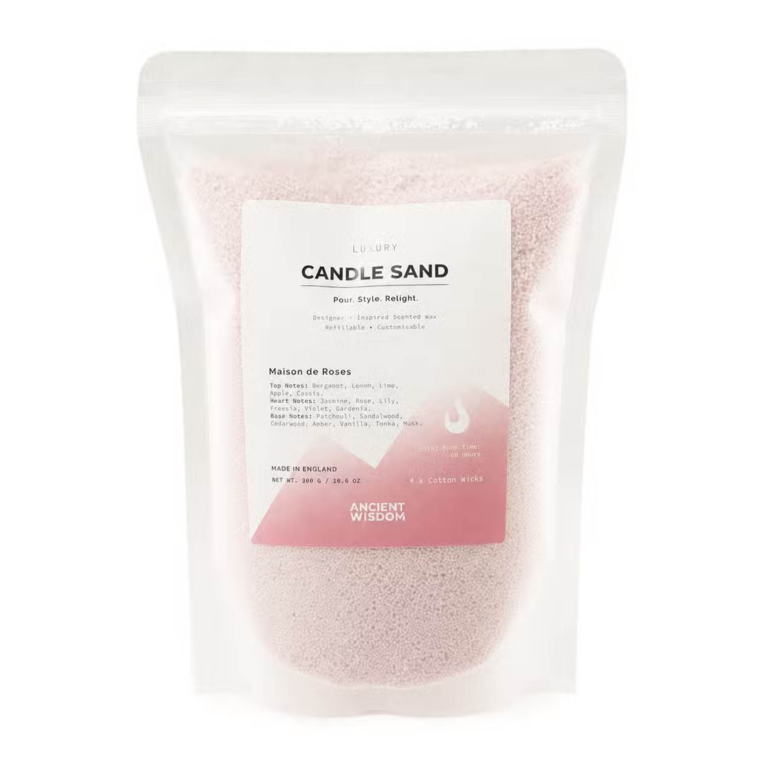Maison de Roses Scented Candle Sand - Dusty Rose Colour (300g)