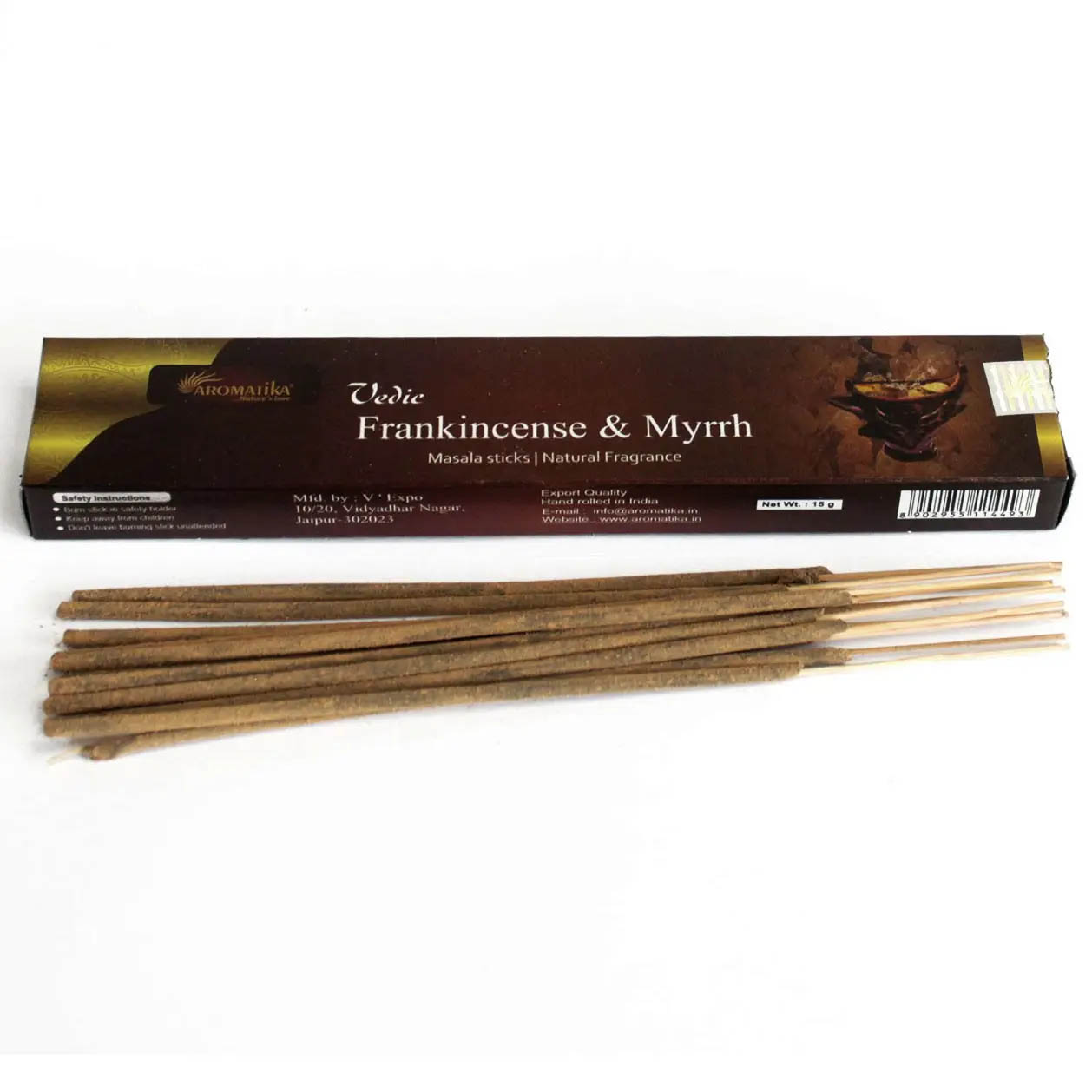 Aromatika Vedic Frankincense & Myrrh Incense Sticks (15g)