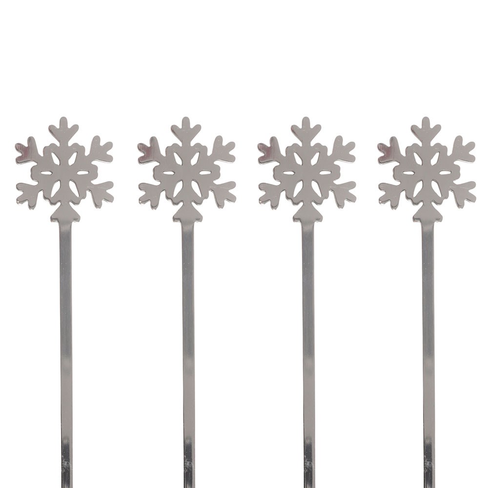 Set of 4 Metal Snowflake Spoons1