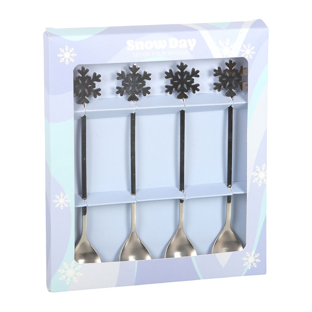 Set of 4 Metal Snowflake Spoons2